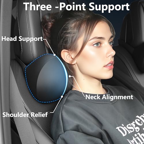 Car Headrest Pillow for Neck Support Memory Foam Car Neck Pillow Universal Fit Head Rest Travel Pillow Car Pillow for Pain Relief While Driving Black 2pc - size: Silky Headrest Black 2pc