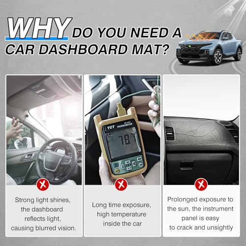 CARTIST Dash Cover Fits for Hyundai Santa Cruz 2022 2023 2024, Dashboard Mat for Santa Cruz Accessories with Non-Slip Silicone Backside - size: Hyundai Santa Cruz 2022-2024