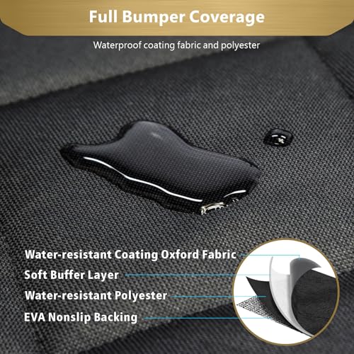 F-color SUV Cargo Liner for Dogs - Waterproof Pet Cargo Liner with Side Flaps, Comfort Dog Cargo Cover with Bumper Flap, Scratchproof Non-Slip Large for Full-Size SUVs Vans, 55 x 93 Inch, Black - color: Black with Pockets, size: Large Extended (With Flaps