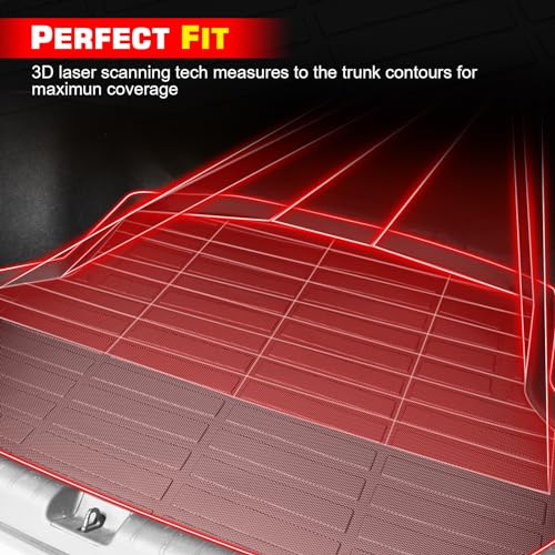 IKON MOTORSPORTS TPE Cargo Trunk Liner, Compatible with 2021-2026 Land Rover Range Rover Velar, Custom Fit All Weather Protection Heavy Duty Rear Trunk Tray Cargo Mats Protector, Black