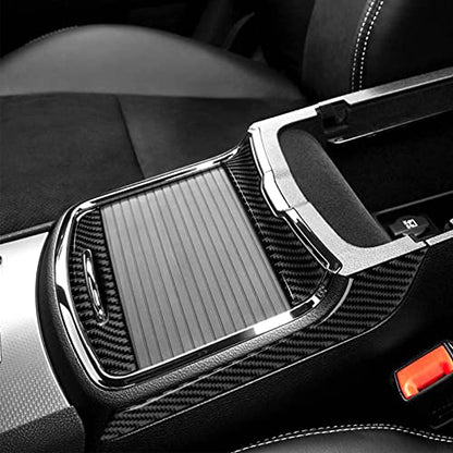 for 2011-2023 Dodge Charger / 2015-2023 Chrysler 300 Accessories Center Armrest Box Cover Decals Carbon Fiber Stickers - color: 4pcs Armrest Storage Box