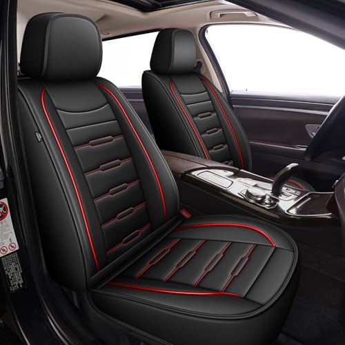 Seat Covers Full Set Fit for Honda Civic 2003-2025 2026 Fuax Leather Car Vehicle Seat Covers Protector Compatible Airbag Automotive Seat Covers (5 Seats,Black&Red) - color: #016 Black&Red, size: 1.Civic-5 Seat Covers Full Set