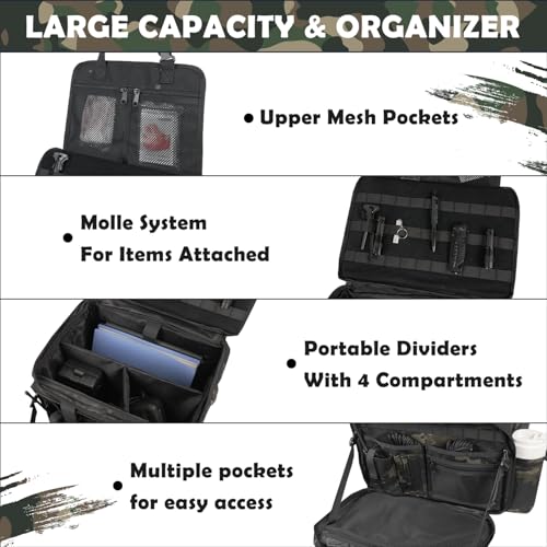 SCAVATA Patrol Bag Law Enforcement, Police Gear Car Front Seat Vehicle Organizer Bags with MOLLE System (Camo) - color: Camouflage