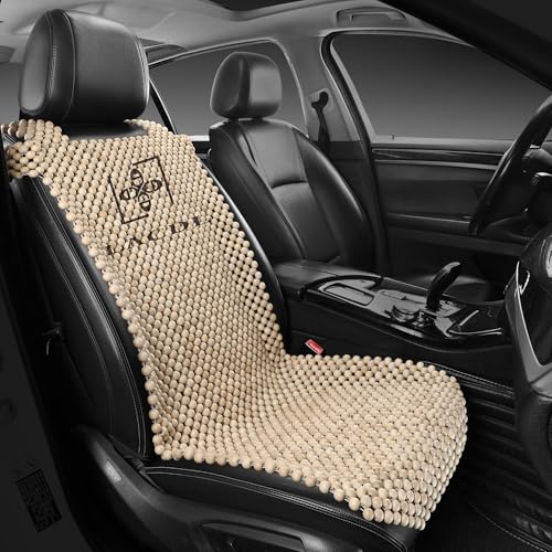 LACDL Beaded Car Seat Covers for Cars, Cooling Bead Seat Cover for Trucks & SUVs - Auto Ventilated Seat Cooler Pad, Natural Wood Breathable Beads - Sweat Protector for Summer, Burlywood - color: Bare Wood, size: Single Seat - Shouder Fixed