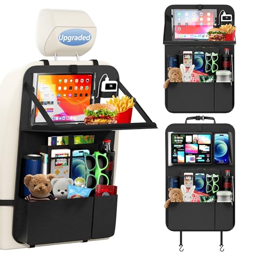 KaiCross Backseat Car Organizer with Upgraded Foldable Tray, Car Seat Organizer for Kids, Travel Accessories with 9 Storage Pockets,Car Seat Organizer Backseat with Touch Screen-1 Pack - size: 1 Pack