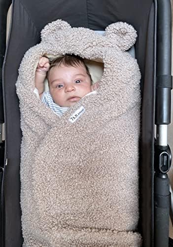 7 A.M. 7AM Baby Car Seat Blanket - Multifunctional Car Seat Cover for Toddlers, Winter Stroller & Swaddle Blanket, Micro-Fleece & Plush Lined Warm Carseat Cover | (Oatmeal, 0-6M)