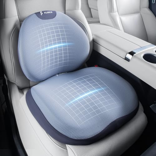 Seat Cushion and Lumbar Support Pillow for Office Chair Car, Ergonomic Memory Foam Back Support for Office Gaming Chair Driving Seat Wheelchair, Relieves Neck, Back & Sciatica Pain – Blue - color: Blue, size: Seat Cushion&Lumbar Pillow
