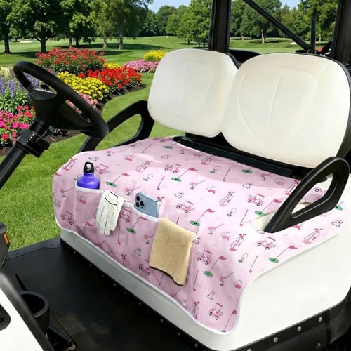 Golf Cart Seat Covers Golf Cart Seat Towel Blanket Group - color: Pink Golf with Pocket