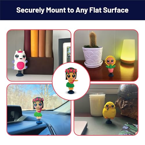Hula Dancer Dashboard Dancer – Classic Hawaiian Bobblehead with Big Eyes & Grass Skirt – Fun Car Dashboard Toy – Soft Plastic with Sticky Pad – Cute and Quirky Gift for Drivers, Beach Lovers - style: Hula Dancer