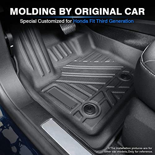 KUST All Weather Floor Mats for Honda Fit 2015 2016 2017 2018 2019 2020 Custom Fit Floor Liner 1st & 2nd Row Liners Black Non-Slip - style: For │ Fit 2015-2020 │ Floor Mats