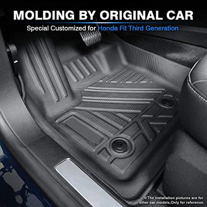 KUST All Weather Floor Mats for Honda Fit 2015 2016 2017 2018 2019 2020 Custom Fit Floor Liner 1st & 2nd Row Liners Black Non-Slip - style: For │ Fit 2015-2020 │ Floor Mats