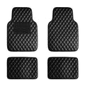 FH Group F12002BLACK Luxury Universal Fit All Season Protection Heavy Duty Faux Leather Black Automotive Floor Mats fits Most Cars, SUVs, and Trucks