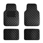 FH Group F12002BLACK Luxury Universal Fit All Season Protection Heavy Duty Faux Leather Black Automotive Floor Mats fits Most Cars, SUVs, and Trucks