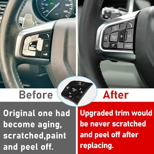 TTCR-II Compatible with Discovery Sport Steering Wheel Button 2015-2019, Left Side Steering Wheel Switch Button Replacement for Jaguar XE 2017-2019 and XF 2016-2020. (LR095537, LR095540) - size: Left Side