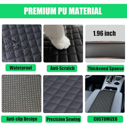 Center Console Cover for Toyota Sienna 2021-2025 2026 - Premium PU Leather Armrest Pad with Extra Padding, Scratch-Resistant & Stylish for Sienna 2021-2024 2025 2026 Interior Accessories - size: 2) 21-26 |Sienna| Cool Box Cover,+Thick Size