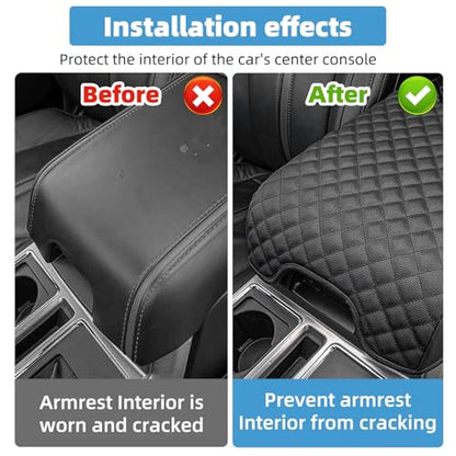 Center Console Armrest Cover for Ford F150 2021 2022 2023 2024 2025 Fully Covered Anti-Scratch Protector Interior Accessories(Only for Bucket Seat Console) - size: Compatible with F150 2021-2025