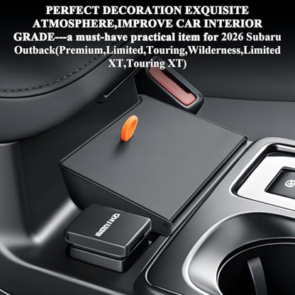 BIBIBO for 2026 Subaru Outback Center Console Organizer 2026 Subaru Outback(Premium,Limited,Touring,Wilderness,Limited XT,Touring XT) Console Insert Hidden Storage Box Secret Compartment - color: Black-Console Hidden Tray