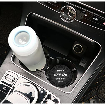 Car Cup Coaster, 4Pcs 2.75 Inch Auto Cup Holder Insert Coasters, Non-Slip Waterproof Embedded Drink Mat, Automotive Interior Accessories for Men and Women (A Black/4PCS) - color: A Black/4PCS