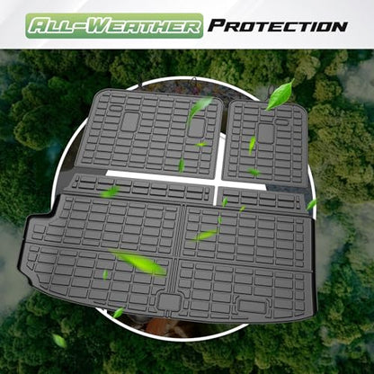 Cartist Floor Mats for 2018-2023 Chevy Traverse 7 Seats (Fit 2024 Traverse Limited), All Weather Cargo Liner for Traverse Accessories, Heavy Duty TPE Floor Mats and Cargo Mats, Car Accessories - size: 1)Chevy Traverse 7 Seats 18-23