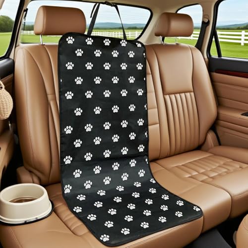 Pet Car Cover - Waterproof Seat Pad, Non Slip Cushion Protector, Soft Sturdy Easy Install, Interactive Keeps Seats Clean, Excellent Pet Travel Gear, Family Road Trip Sedan Truck 41.73x19.29 Inches - color: Black and white
