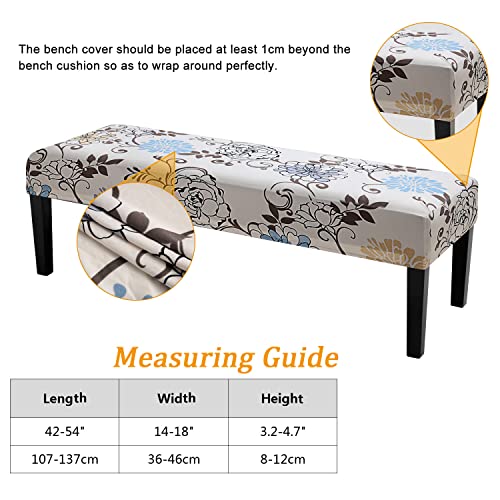 Fuloon Stretch Dining Bench Cover, Anti-Dust Removable Bench Slipcover Washable Seat Cushion Protector for Bedroom, Kitchen, Hotel, Banquet (Milky White) - color: Milky White