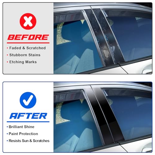 Spurtar Gloss Black Vinyl Wrap 4 Inch x 20ft Air-Release Adhesive Car Vinyl Tape Chrome Delete Wrap Roll DIY Car Exterior Decoration Door Edge Guard Vehicle Detailing Paper 10CM x 6M - size: 4 in x 20 ft