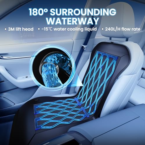 Cooling Car Seat Cover Front Seat,12V-24V Semiconductor Ventilated Car Seat Cooling Pad with 3 Temp Modes,Seat Coolers Universal Fit for SUV/Truck (Cool Black)