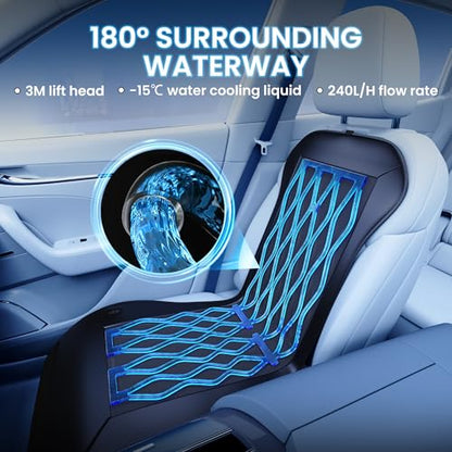 Cooling Car Seat Cover Front Seat,12V-24V Semiconductor Ventilated Car Seat Cooling Pad with 3 Temp Modes,Seat Coolers Universal Fit for SUV/Truck (Cool Black)