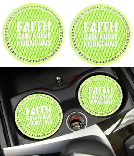 Dotesy 7 Pcs Fluffy Cartoon Frog Car Steering Wheel Cover Set, Wool Steering Wheel Protector with Cup Coasters, Soft Plush Rear Mirror Cover Accessories for Women (Green Frog)