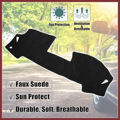 Car Dashboard Cover Non-Slip Faux Suede Dash Board Protector Cover Mat for Mazda 6 2009-2012 Black Replace Parts