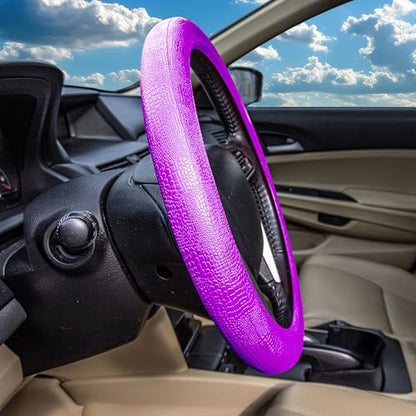 FH Group Universal Fit Silicone Snake Pattern with Massaging Grip Violet Steering Wheel Cover fits Most Cars, SUVs, Trucks, and Vans Violet - color: Violet