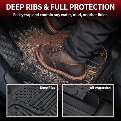 LASFIT Floor Mats for Dodge Ram 1500 2013-2018 & 1500 Classic 2019-2024 Quad Cab Bench Seat(Not for Bucket Seat & Vinyl Flooring), All Weather TPE Custom Fit Car Mats Floor Liners 1st Row Only, Black - style: 2) 1500 | 2013-2018 |Quad Cab Front Floor Mats