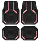 PIC AUTO Car Floor Mats, Hot Pink Sparkly Crystal Bling Glitter Car Mats Set, Front and Rear Heavy Duty Rubber Car Mats with Anti-Slip Backing, All Weather, Trim-to-Fit for SUVs, Trucks, Sedan, Vans - color: Hot Pink Glitter