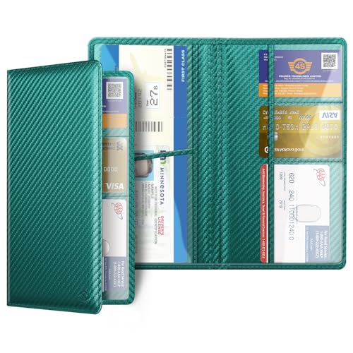 FINPAC Car Registration and Insurance Card Holder, Vehicle Glove Box Card Organizer Wallet Automobile Accessories for License - color: Dark Green