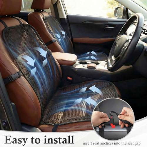 2 Pack 3D Air Mesh Car Seat Cushion - 41" x 15" Black Breathable Double Cool Chair Seat Pad for Truck, SUV, Van, Car - Universal Fit