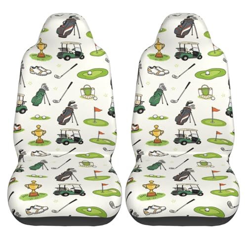 Golf Front Seat Covers 2 Pack, Vehicle Seat Protector Car Mat Covers, Fit Most Bucket Seats - color: Golf