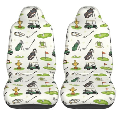 Golf Front Seat Covers 2 Pack, Vehicle Seat Protector Car Mat Covers, Fit Most Bucket Seats - color: Golf