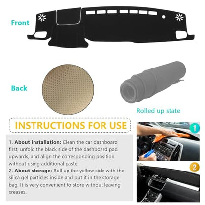 Dashboard Cover Suitable for Toyota Highlander 2020-2025 (L, LE, XLE, XSE, Limited, Platinum) Car Dashboard Cover Sun Visor Mat Non-Slip Polyester Dashboard Accessories - size: 2020-2025 For Toyota Highlander