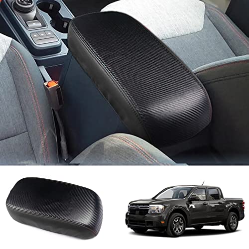 2022-2025 2026 Maverick Center Console Cover for Frod Maverick (XL/XLT/Lariat/Tremor/Lobo), Waterproof&Anti-Scratch Leather Armrest Cover 2023 2024 2025 Maverick Accessories (Black) - color: for Maverick (Black)