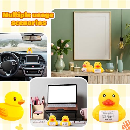 Civaner 7 Inch Emotional Giant Rubber Duck with Positive Message Thank You Gifts Motivational Rubber Duck Gift for Desk, Office, Home Decor Graduation(Remember Who You are) - style: Remember Who You Are