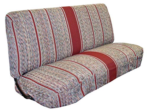 Universal Baja Saddle Blanket Bench Full Size Seat Cover Fits Ford, Chevrolet, Dodge, and Full Size Pickup Trucks (Red) - color: Red