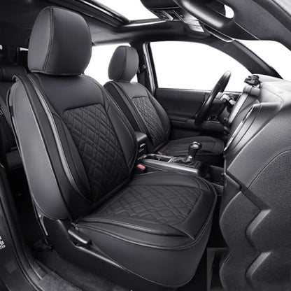 LUCKYMAN CLUB F150 Full-Set Seat Covers J03-Q3 with Waterproof Faux Leather, Fit 2015-2026 Ford F150 and 2017-2026 F250 F350 F450 (Full Set, Black) - color: Black, size: Full Set
