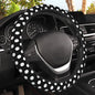 White Polka Dots Steering Wheel Covers Universal 15 Inch Car Wheel Cover,Anti-Slip Breathable Car Accessories Protector Fit for Trucks,Sedans,SUVs,Vans - color: White Polka Dots