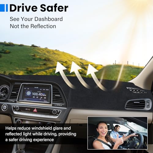 Dash Cover Mat Compatible with Hyundai Sonata 2015 2016 2017 2018 2019 Dashboard Cover for Pad Custom Car Dashboard Interior Accessories Ornament - size: Compatible with Sonata 2015-2019