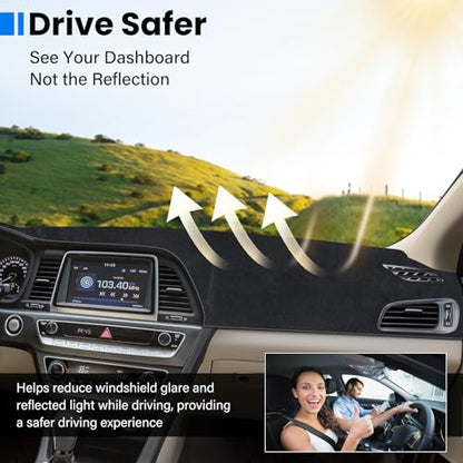 Dash Cover Mat Compatible with Hyundai Sonata 2015 2016 2017 2018 2019 Dashboard Cover for Pad Custom Car Dashboard Interior Accessories Ornament - size: Compatible with Sonata 2015-2019