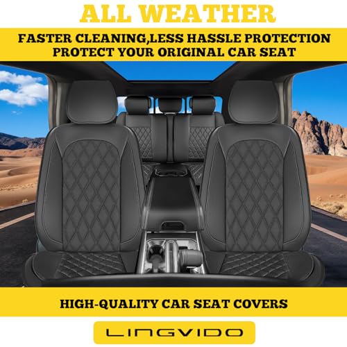Car Seat Covers Full Set (5 Seats) - Premium Perforated Nappa Leather, Waterproof Shield, Omni-Adapt Fit SUVs Sedans, Ultimate Family & Pet Protection
