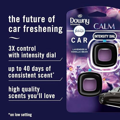 Febreze Car Vent Clip, Downy Calm Scent, 2 Count, 0.13 oz Total - size: 0.07 Fl Oz (Pack of 2)