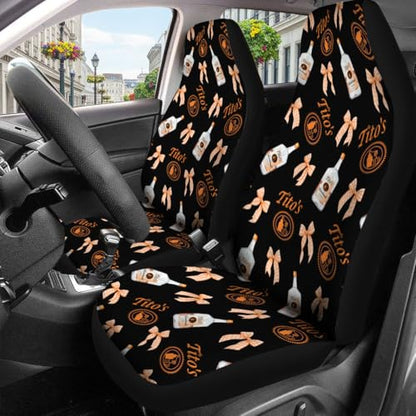 American Vodka Car Seat Covers Set of 2, Breathable Front Seat Covers for Truck Sedan SUV, Funny Car Accessories, Wine Themed Gift for Women Men - color: American Vodka