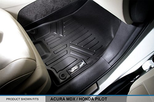 MAXLINER All Weather Custom Fit 3 Row Floor Mat Liner Set Compatible with 2014-2020 Acura MDX - color: Acura MDX 2014 - 2020