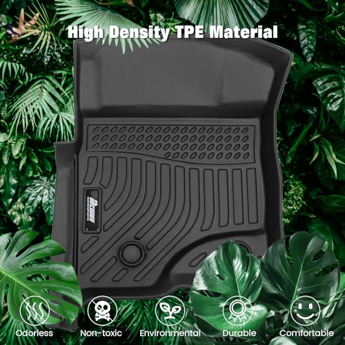 FREEMOTOR802 Compatible with 2009-2014 Ford F-150 Super Crew Cab Floor Mats, Black 3D Molded Carpets Liner 1st 2nd Row Pad 3PC TPE Thermo Plastic Elastomer All Weather Protector - size: For Ford F-150 Super Crew Cab 2009-2014